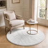 Tapis de salon poils ras doux antiderapant ф120cm uni crème - vounat.shop