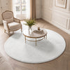 Tapis de salon poils ras doux antiderapant ф160cm uni crème - vounat.shop