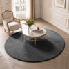 Tapis de salon poils ras doux antiderapant ф160cm uni anthracite - vounat.shop