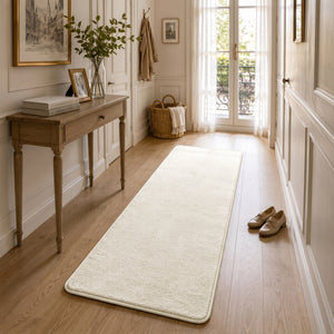 Tapis de salon poils ras doux antiderapant 60x180cm uni beige - vounat.shop
