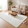 Tapis de salon poils ras doux antiderapant 160x230cm uni crème - vounat.shop