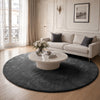 Tapis de salon poils ras doux antiderapant ф200cm uni anthracite - vounat.shop