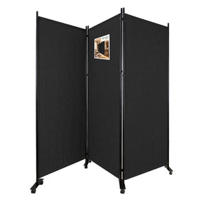 Paravent interieur separateur avec roue 3 panneaux autoportant pliable 262 x 30 x 180 cm Anthracite - vounat.shop