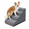 Escalier pour chien et chat en mousse haute densite et housse lavable 72x40x50cm gris - vounat.shop
