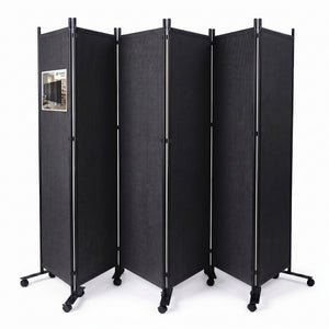 Paravent interieur separateur avec roue 6 panneaux autoportant pliable 340 x 30 x 171 cm Anthracite - vounat.shop