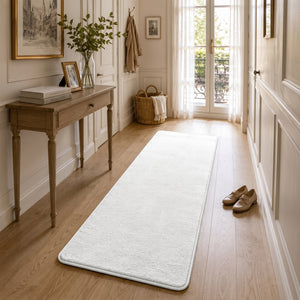 Tapis de salon poils ras doux antiderapant 60x180cm uni crème - vounat.shop