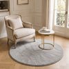 Tapis de salon poils ras doux antiderapant ф120cm uni gris - vounat.shop