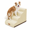 Escalier pour chien et chat en mousse haute densite et housse lavable 72x40x50cm beige - vounat.shop