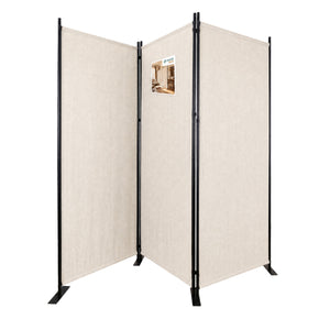 Paravent interieur separateur 3 panneaux autoportant pliable 262 x 30 x 173 cm Beige - vounat.shop
