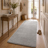 Tapis de salon poils ras doux antiderapant 80x200cm uni gris - vounat.shop