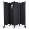 Paravent interieur separateur avec roue 4 panneaux autoportant pliable 228x 30 x 171 cm Anthracite - vounat.shop