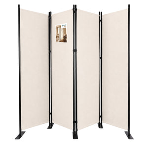 Paravent interieur separateur 4 panneaux autoportant pliable 228 x 30 x 164 cm Beige - vounat.shop