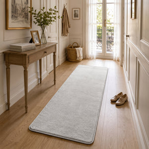 Tapis de salon poils ras doux antiderapant 60x180cm uni gris - vounat.shop