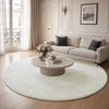 Tapis de salon poils ras doux antiderapant ф200cm uni crème - vounat.shop