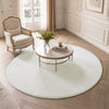 Tapis de salon poils ras doux antiderapant ф160cm uni crème - vounat.shop