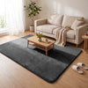 Tapis de salon poils ras doux antiderapant 140x200cm uni anthracite - vounat.shop