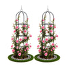 Lot de 2 Tuteur de jardin obelisque 194 cm en metal Noir - vounat.shop
