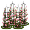 Lot de 4 Tuteur de jardin obelisque 194 cm en metal Noir - vounat.shop