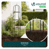Lot de 4 Tuteur de jardin obelisque 194 cm en metal Noir - vounat.shop