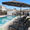 Parasol Jardin Double Aluminium 270 x 460 cm gris - vounat.shop