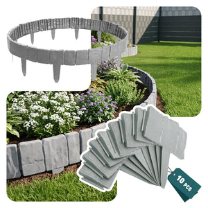 Bordure de jardin plastique PP imitation pierre 2.5m gris clair - vounat.shop