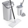Balai microfibre et Seau Essoreur avec 6 serpillères Réutilisables Balai Plat Double compartiment blanc - vounat.shop