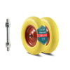 Lot de 2 Roue increvable 4.80/4.00-8 en PU pour brouette diable alesage 20mm 392x92 mm Jaune - vounat.shop