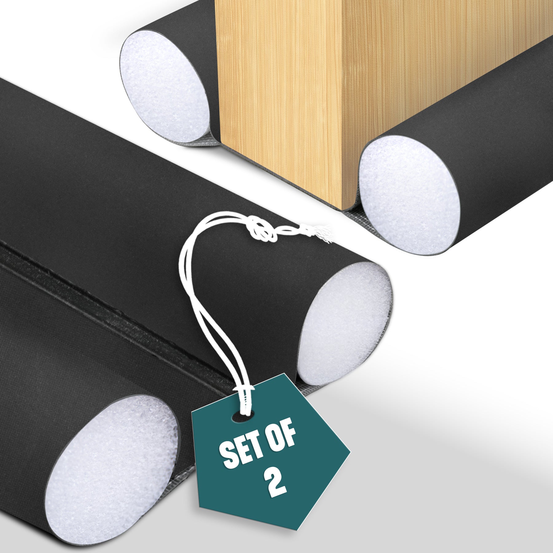 Lot de 2 Boudins de Porte Isolants coupe froid Découpables 96cm Noir - vounat.shop