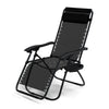 Chaise Longue inclinable en textilene avec porte gobelet et portable Noir Lot de 1 - vounat.shop