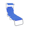 Chaise longue pliante avec pare soleil bleu - vounat.shop
