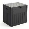 Coffre de Rangement Exterieur 126L en PP 56x43x53CM Style Bois Noir - vounat.shop