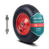Roue gonflable robuste 4.80/4.00-8 pour chariot brouette alesage 20mm 400x85mm rouge - vounat.shop