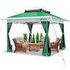 Tonnelle de jardin exterieure pliable avec moustiquaire 3.6x3.6m vert - vounat.shop
