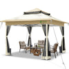 Tonnelle de jardin exterieure pliable avec moustiquaire Pop up 3.6x3.6m beige - vounat.shop
