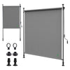 Store vertical sans percage extensible exterieur 200x310cm polyester gris - vounat.shop