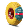 Roue increvable 3.5-4 en PU pour brouette diable alesage 16mm 260x85mm Jaune - vounat.shop