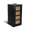 Reservoir a granules rangement pellets avec roulettes 55kg 36x36x76cm noir - vounat.shop