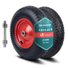 Lot de 2 Roue gonflable robuste 4.80/4.00-8 pour chariot brouette alesage 20mm 400x85mm rouge - vounat.shop