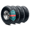 Lot de 4 Roue gonflable robuste 3.5-4 pour chariot brouette alesage 16mm 260x85mm metal - vounat.shop