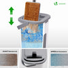 Balai microfibre et Seau Essoreur avec 6 serpillères Réutilisables Balai Plat Double compartiment blanc - vounat.shop