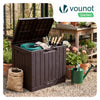 Coffre de Rangement Exterieur 126L en PP avec Système de Verrouillage 56x44x53CM Marron - vounat.shop