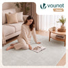 Tapis de salon poils ras doux antiderapant 160x230cm uni crème - vounat.shop