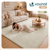 Tapis de salon poils ras doux antiderapant 200x300cm uni beige - vounat.shop