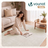 Tapis de salon poils ras doux antiderapant 160x230cm uni crème - vounat.shop