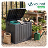 Coffre de Rangement Exterieur 126L en PP avec Système de Verrouillage 56x44x53CM Anthracite - vounat.shop