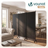 Paravent interieur separateur avec roue 3 panneaux autoportant pliable 262x 30 x 180 cm Anthracite - vounat.shop