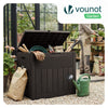 Coffre de Rangement Exterieur 126L en PP 56x43x53CM Style Bois Marron - vounat.shop