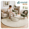 Tapis de salon poils ras doux antiderapant ф200cm uni beige - vounat.shop