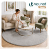 Tapis de salon poils ras doux antiderapant ф200cm uni gris - vounat.shop