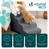 Escalier pour chien et chat en mousse haute densite et housse lavable 72x40x50cm gris - vounat.shop
